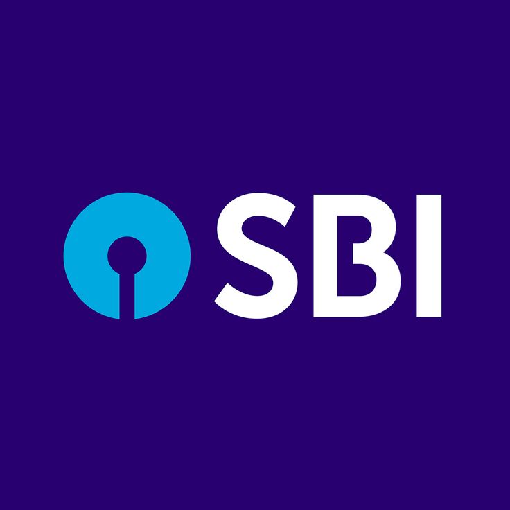 "SBI logo - Blue circular emblem with a white keyhole-shaped center and 'State Bank of India' text