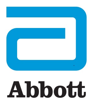 Abbott logo - Red wordmark with a curved wave symbol above the double 't'