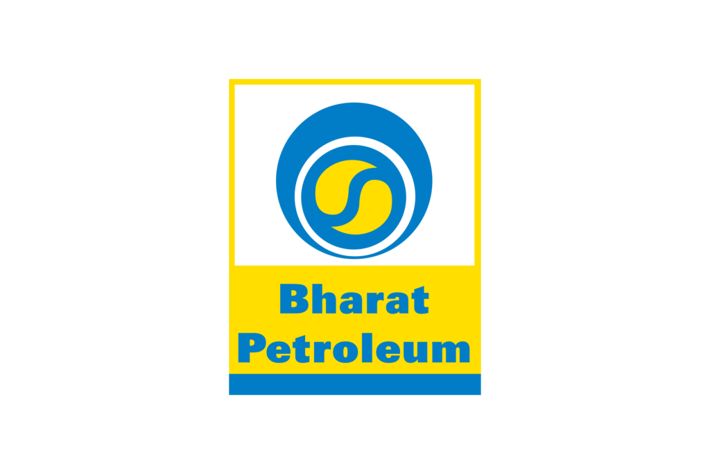Bharat Petroleum logo - Orange and blue emblem with a dynamic flame symbol and 'BPCL' text