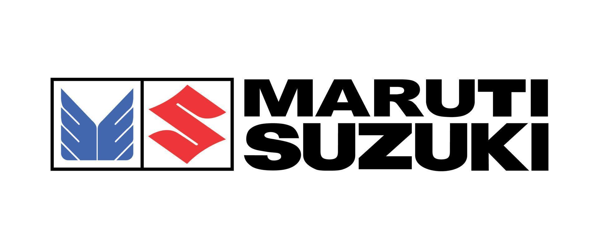 Maruti Suzuki logo - Silver 'S' winged emblem with red Maruti and Suzuki lettering