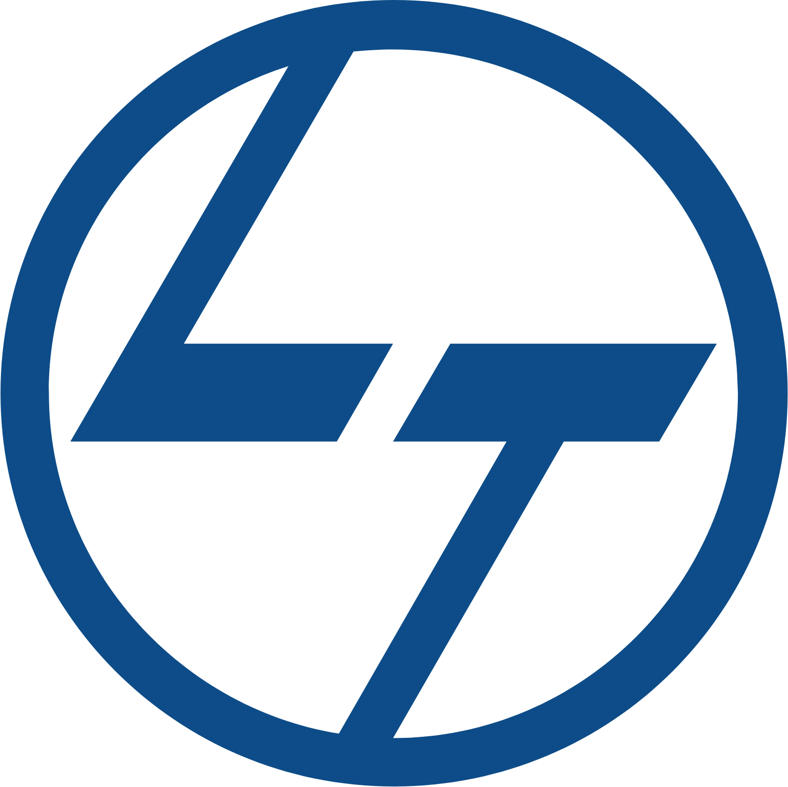 L&T logo - Blue rectangular badge with white 'L&T' monogram and 'Larsen & Toubro' text